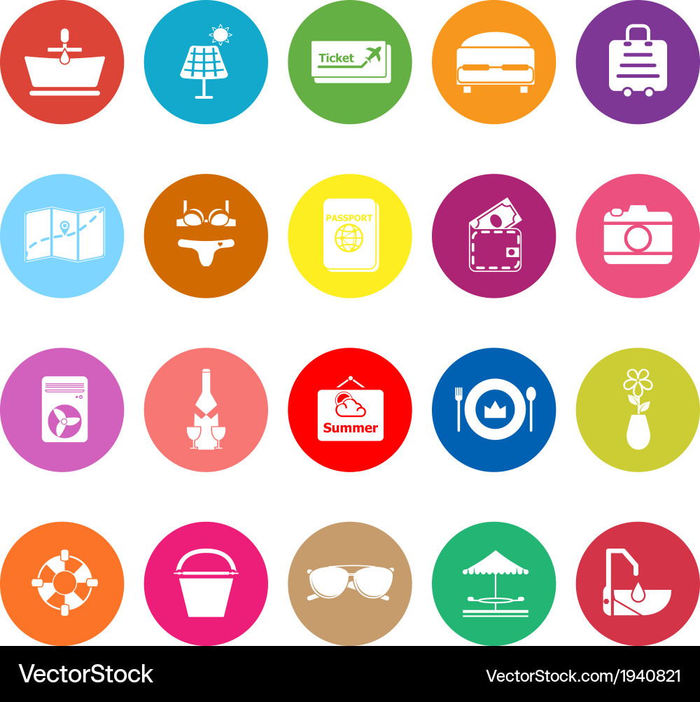 Summer flat icons on white background Royalty Free Vector