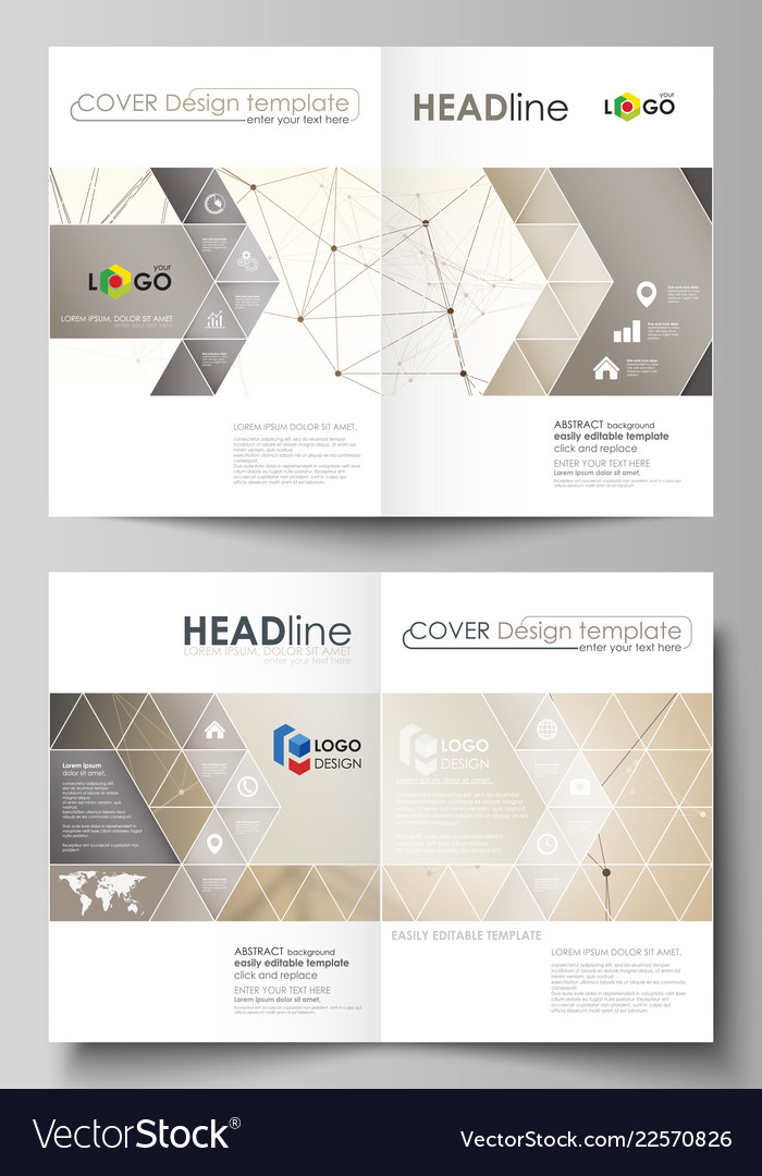 business templates for bi fold brochure magazine vector image