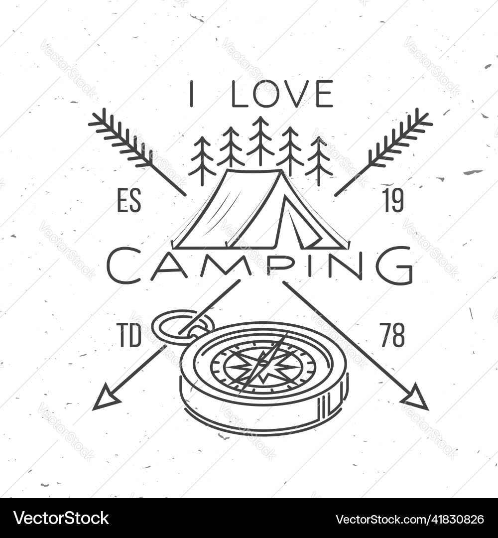 I love camping camping quote Royalty Free Vector Image