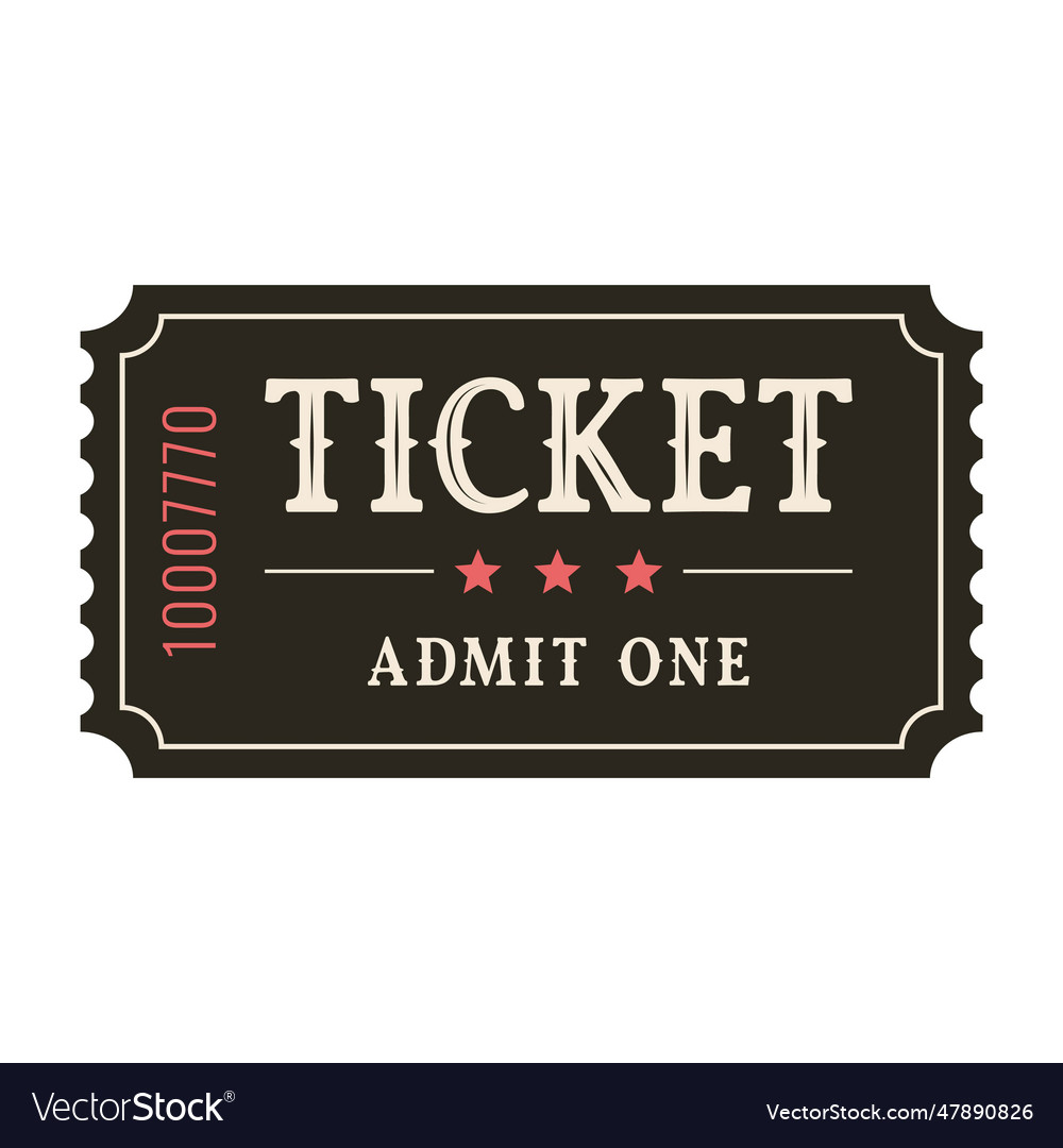 Isolated black ticket Royalty Free Vector Image