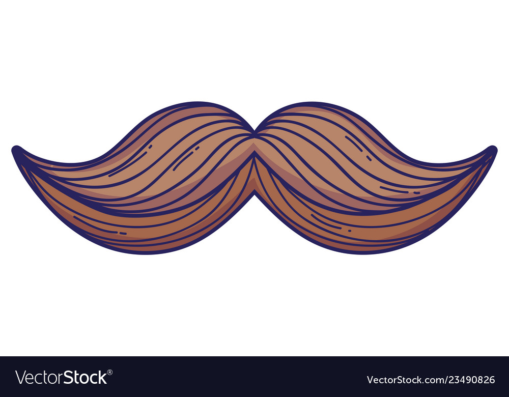 Mustache Cartoon Isolated Royalty Free Vector Image