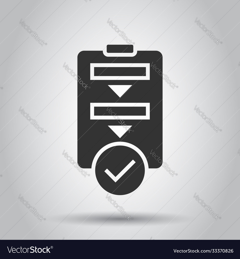 Procedure list icon in flat style document Vector Image