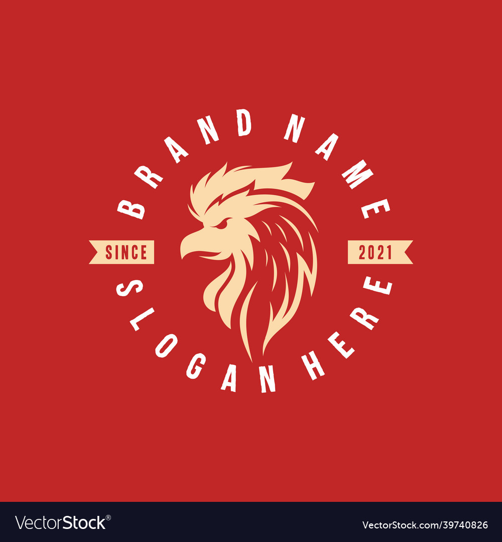 Rooster logo template vector image Rooster logo template