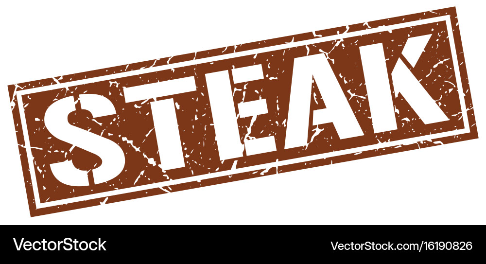 Steak square grunge stamp Royalty Free Vector Image