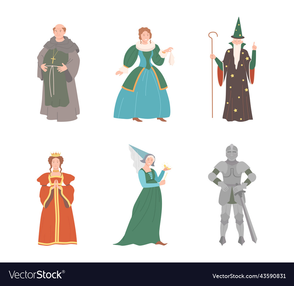 Fabulous medieval character from fairytale Vector Image Fabulous medieval character from fairytale Vector Image