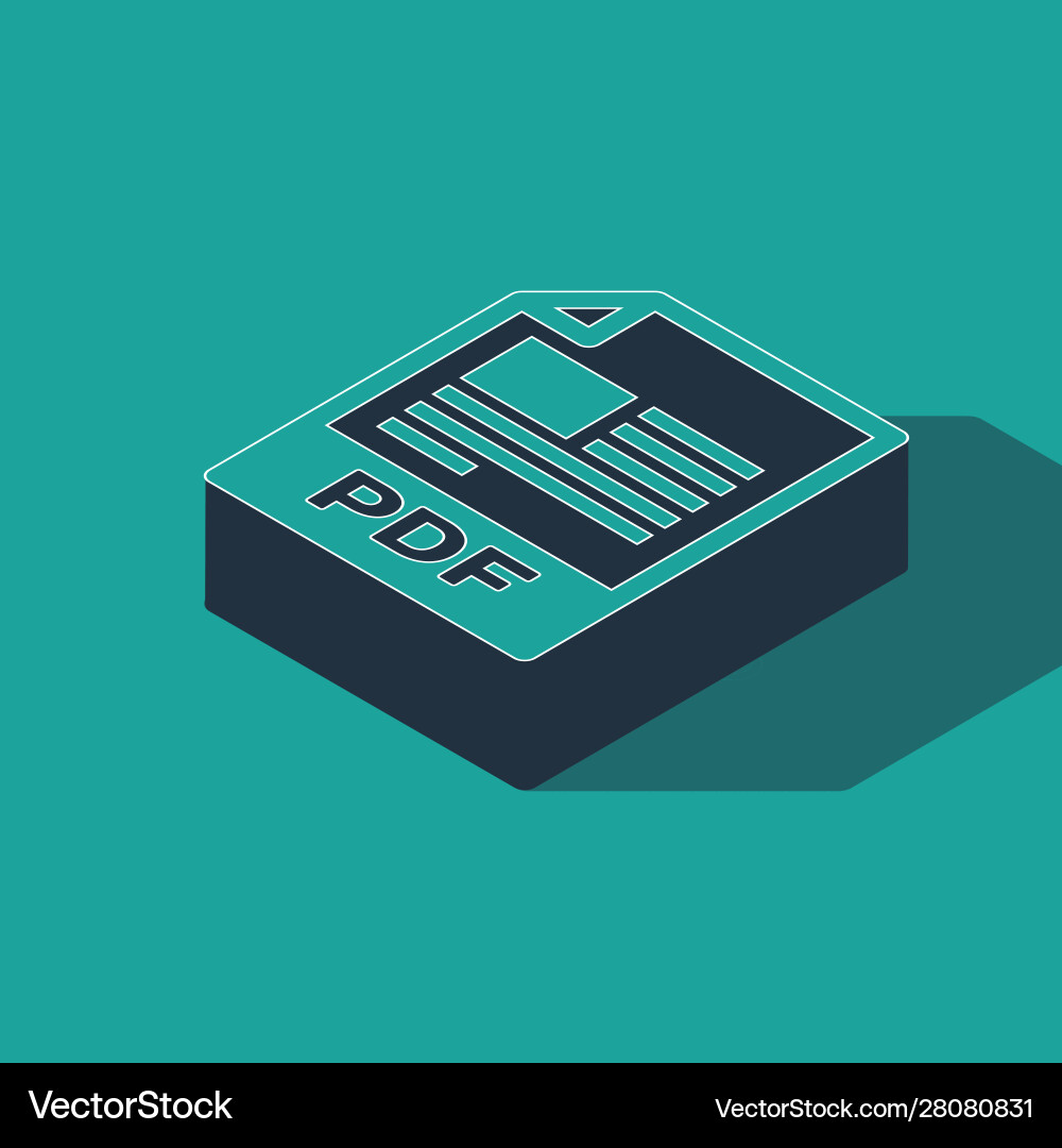 Isometric pdf file document download pdf button Vector Image