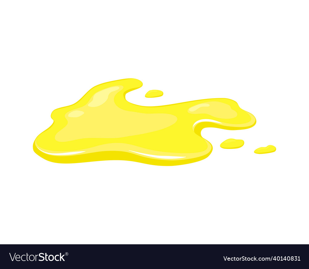 Juice spill yellow puddle of vegetable oil Vector Image