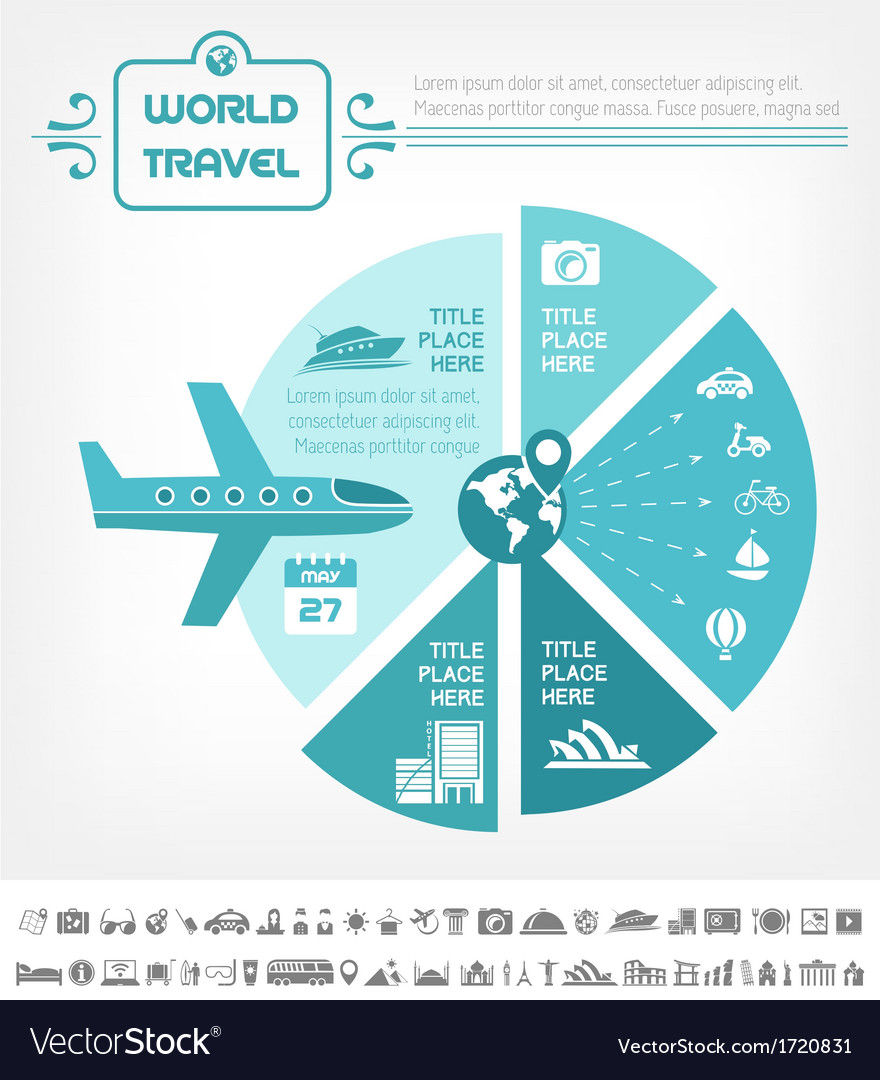 Travel infographic template Royalty Free Vector Image