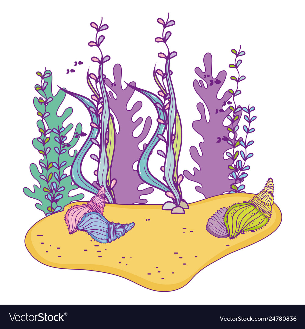 Beautiful undersea scene icon Royalty Free Vector Image