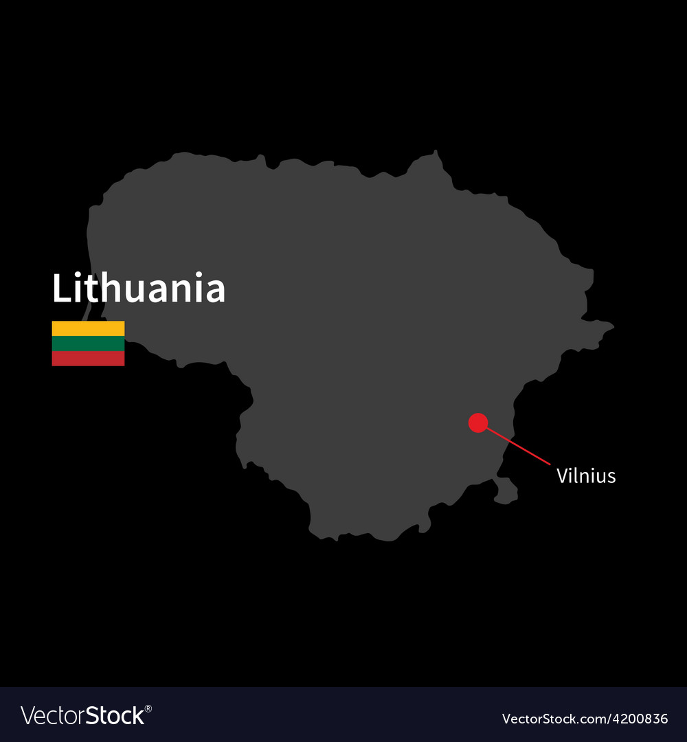 Detailed map of lithuania and capital city vilnius