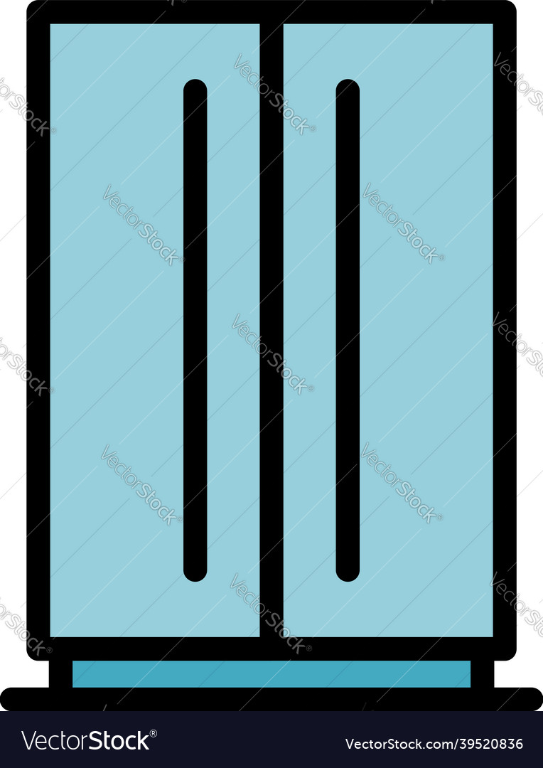 Large home refrigerator icon color outline Vector Image