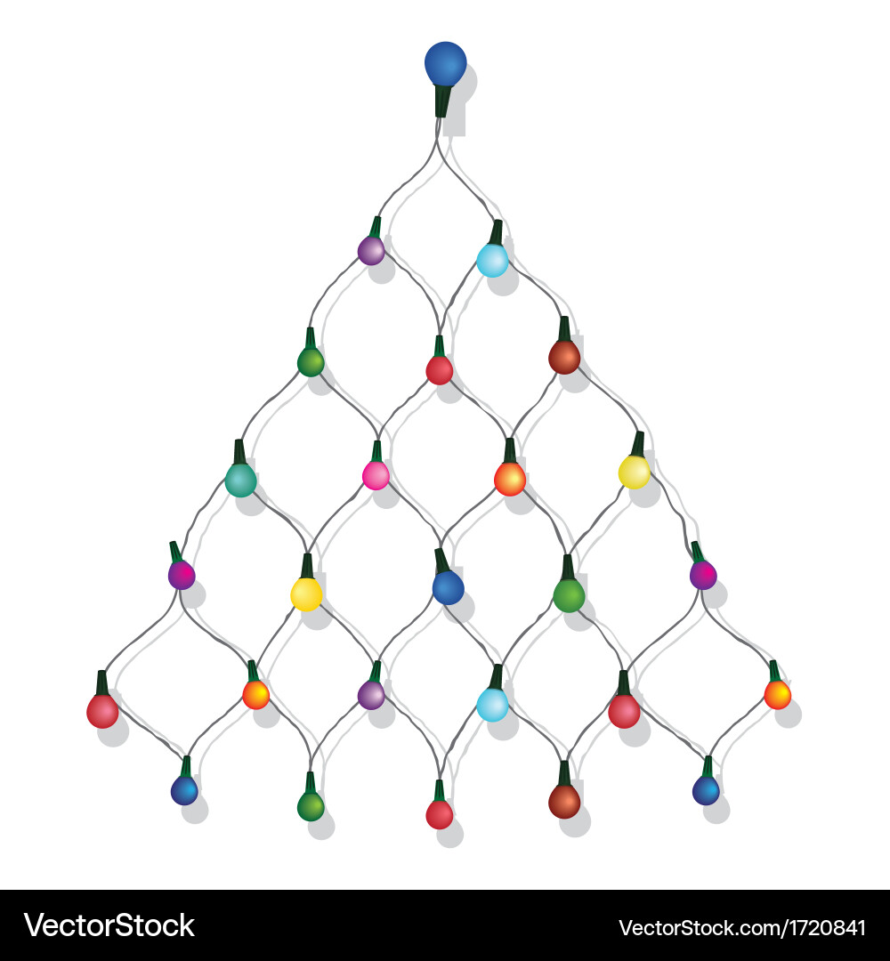 Christmas tree garland lights string Royalty Free Vector