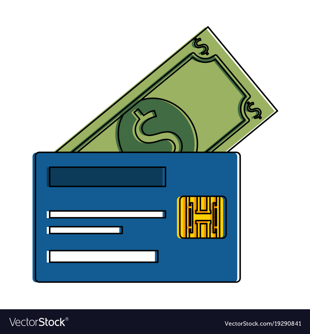 Credit cards with bill Royalty Free Vector Image