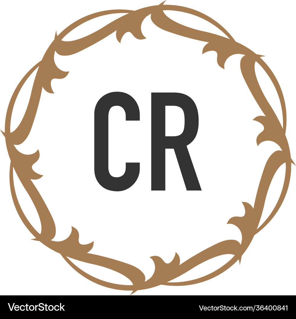 Initial letter elegance cr logo design template Vector Image