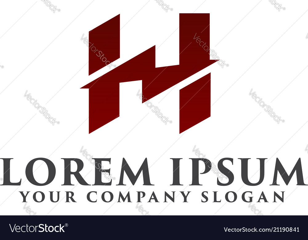 Letter h electric logo design concept template Vector Image