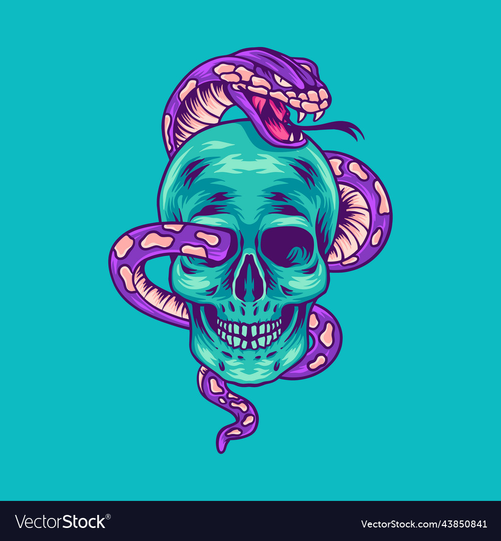 Skull and snake Royalty Free Vector Image - VectorStock