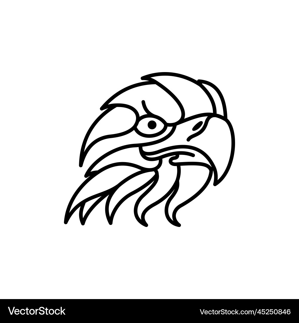Eagle head line design Royalty Free Vector Image