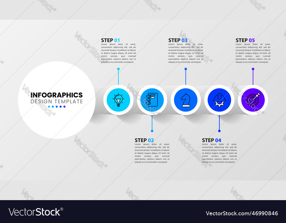 Infographic template with icons and 5 options or Vector Image