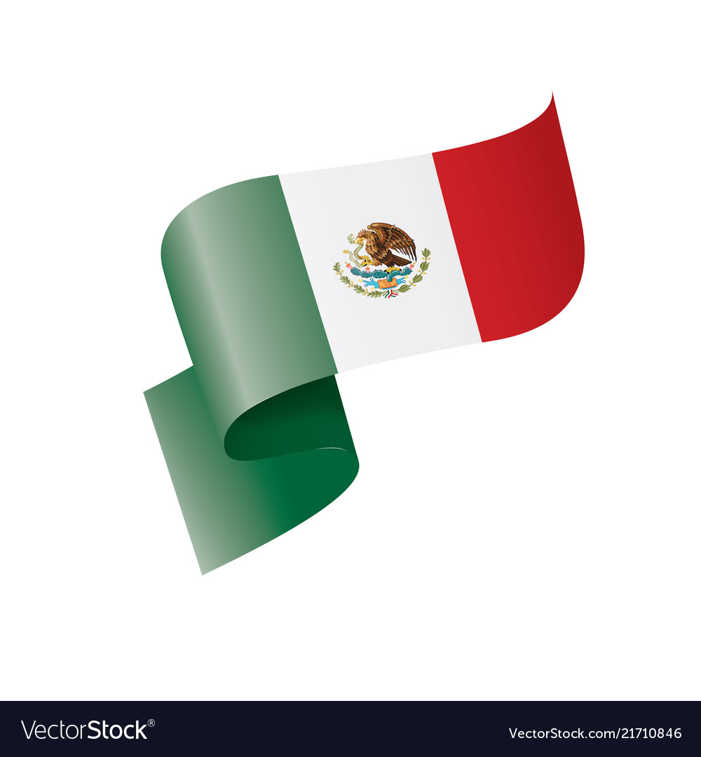 Mexican flag on a white Royalty Free Vector Image