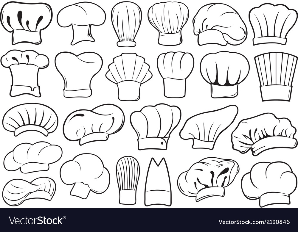 Set different chef hats Royalty Free Vector Image