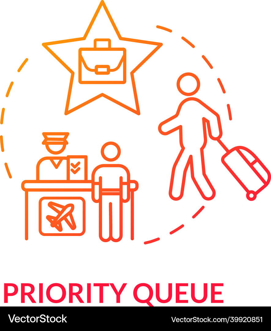 Priority queue concept icon luxury class flight Vector Image
