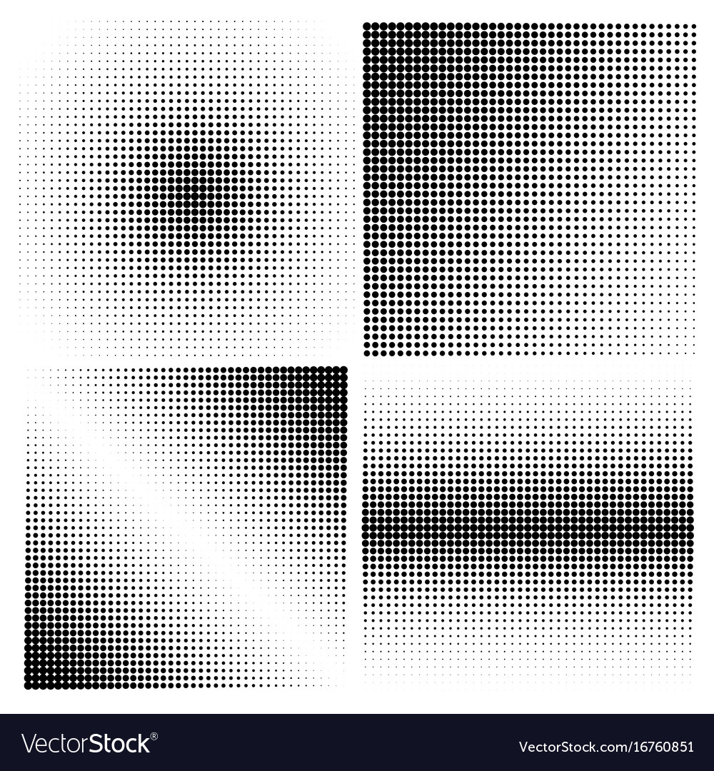 Set of halftone backgrounds black color Royalty Free Vector