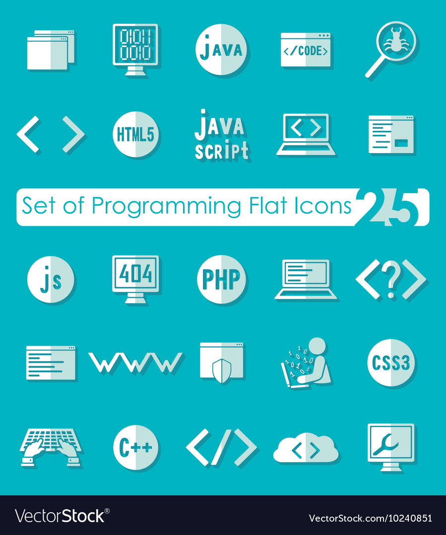 Set of programming icons Royalty Free Vector Image
