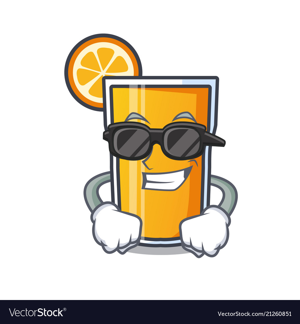 Super cool orange juice character cartoon Vector Image