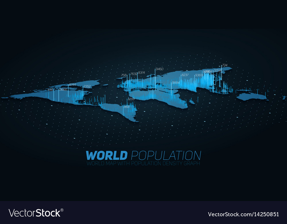 World population map big data Royalty Free Vector Image