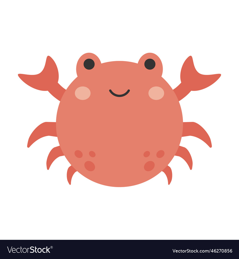 Cancer cute zodiac sign round Royalty Free Vector Image