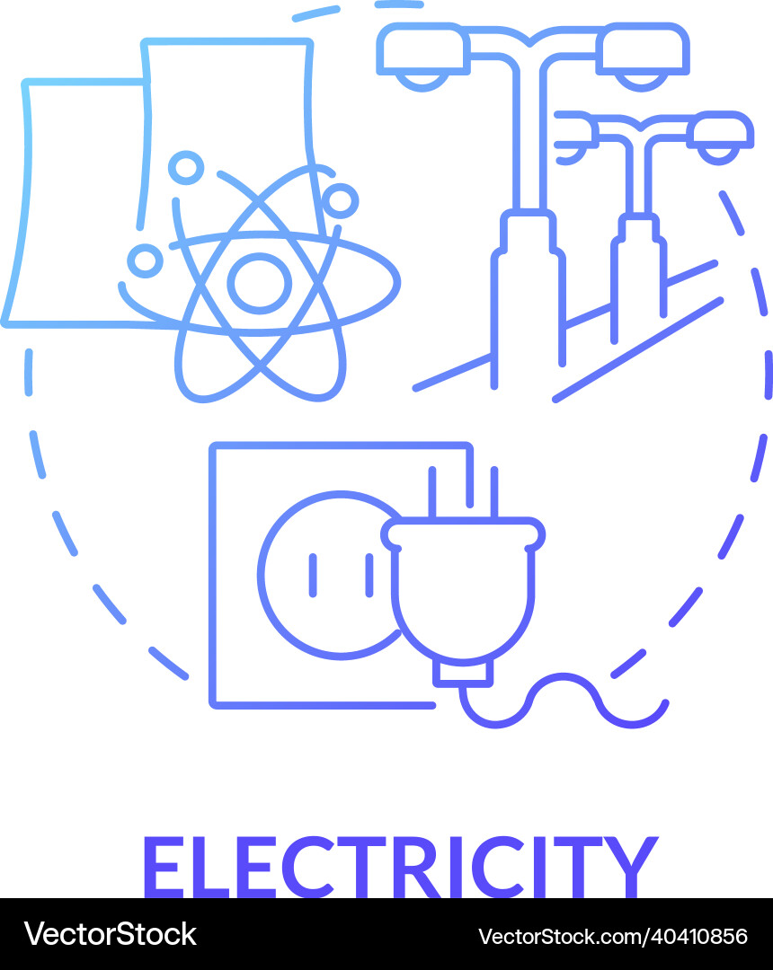 Electricity blue gradient concept icon Royalty Free Vector