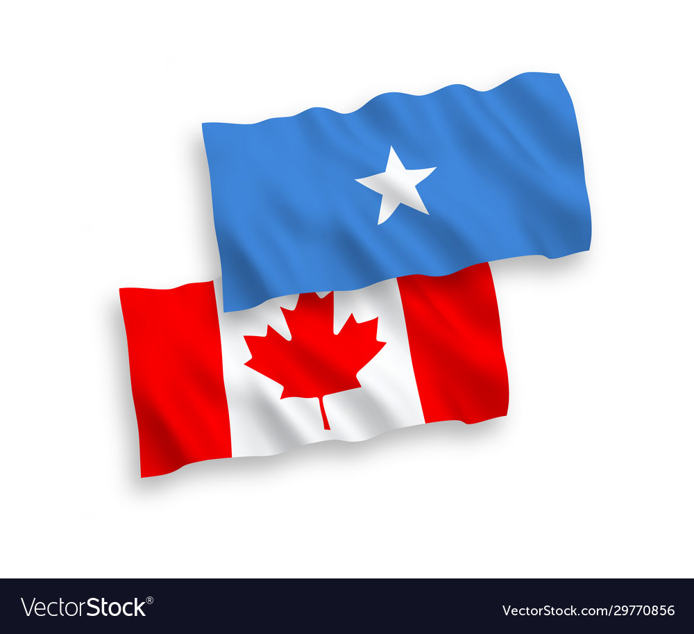 Flags canada and somalia on a white background Vector Image