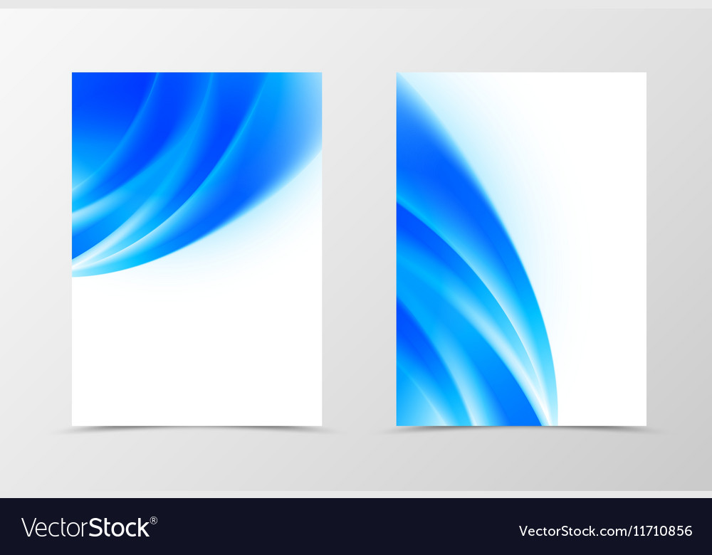 Front and back wave flyer template design Vector Image