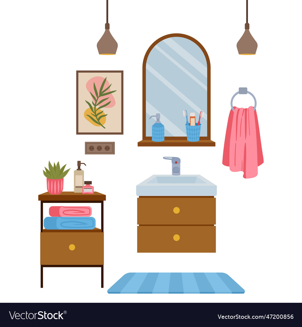 Modern bathroom interior bathroom with sink Vector Image