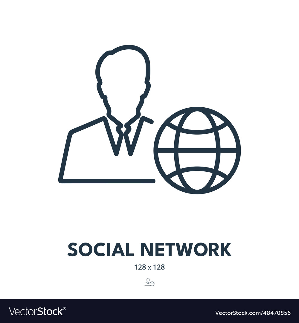 Social network icon connection communication