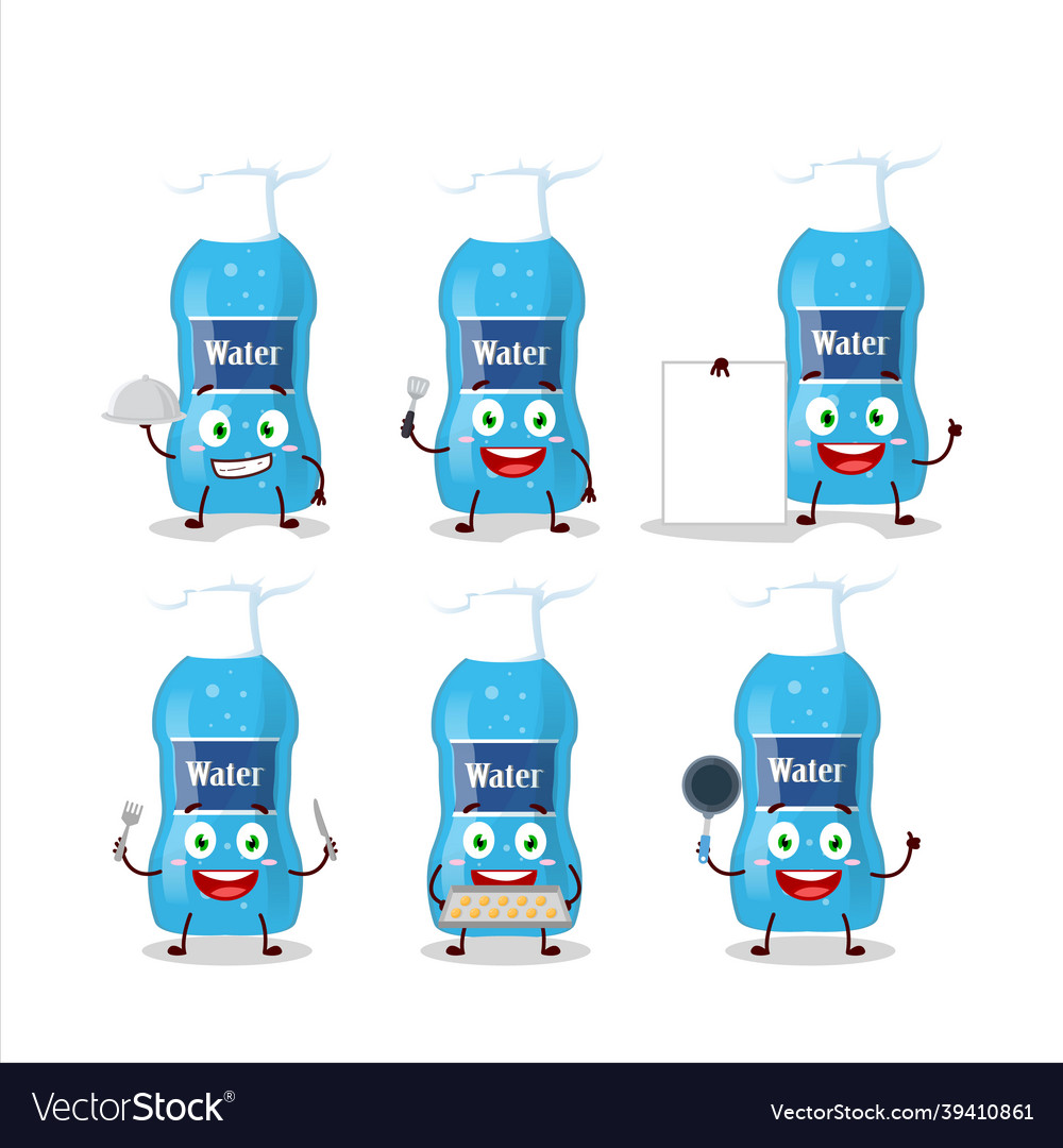 Cartoon character of water bottle with various Vector Image