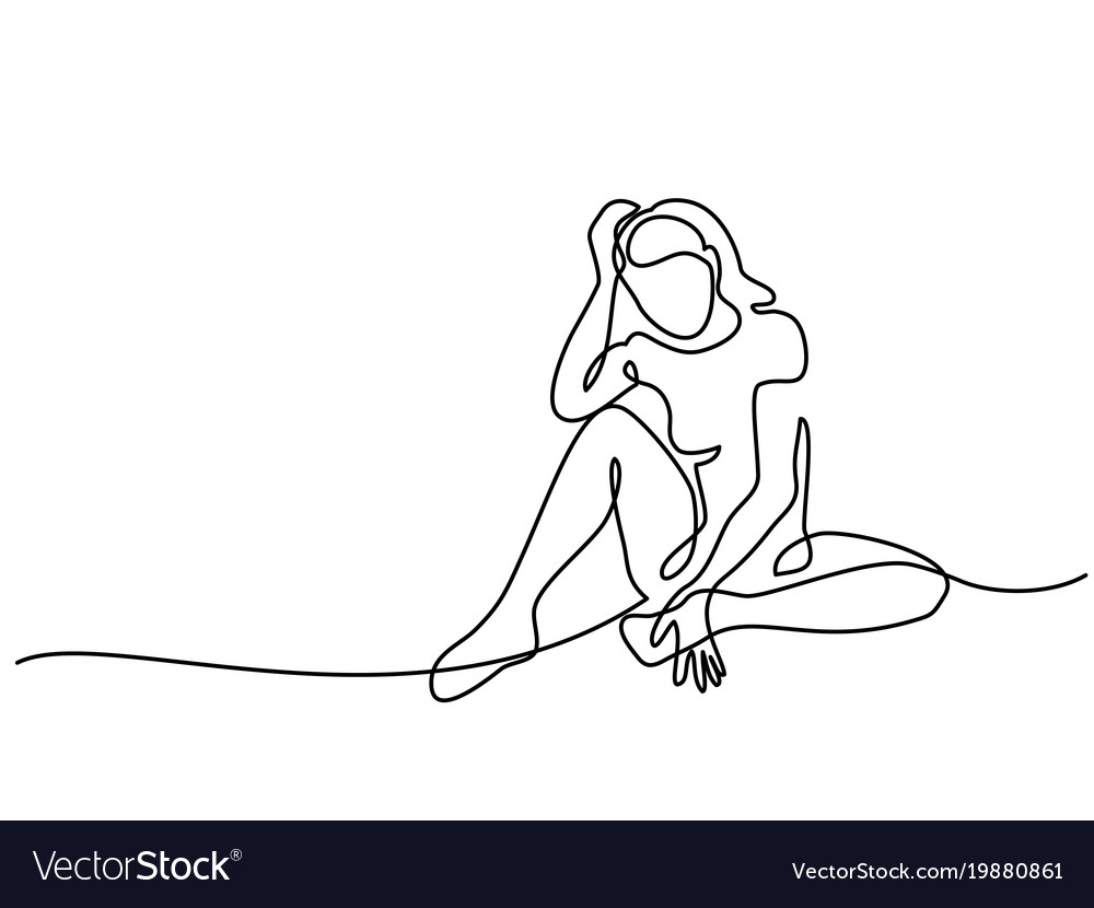 Sad Girl Sitting Sketch Vector Images 80