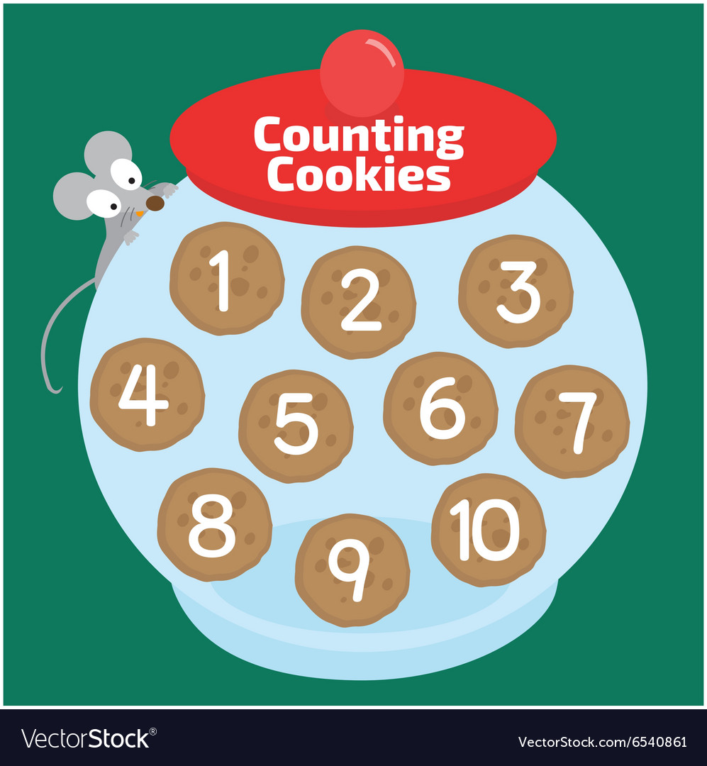 Counting cookies Royalty Free Vector Image - VectorStock