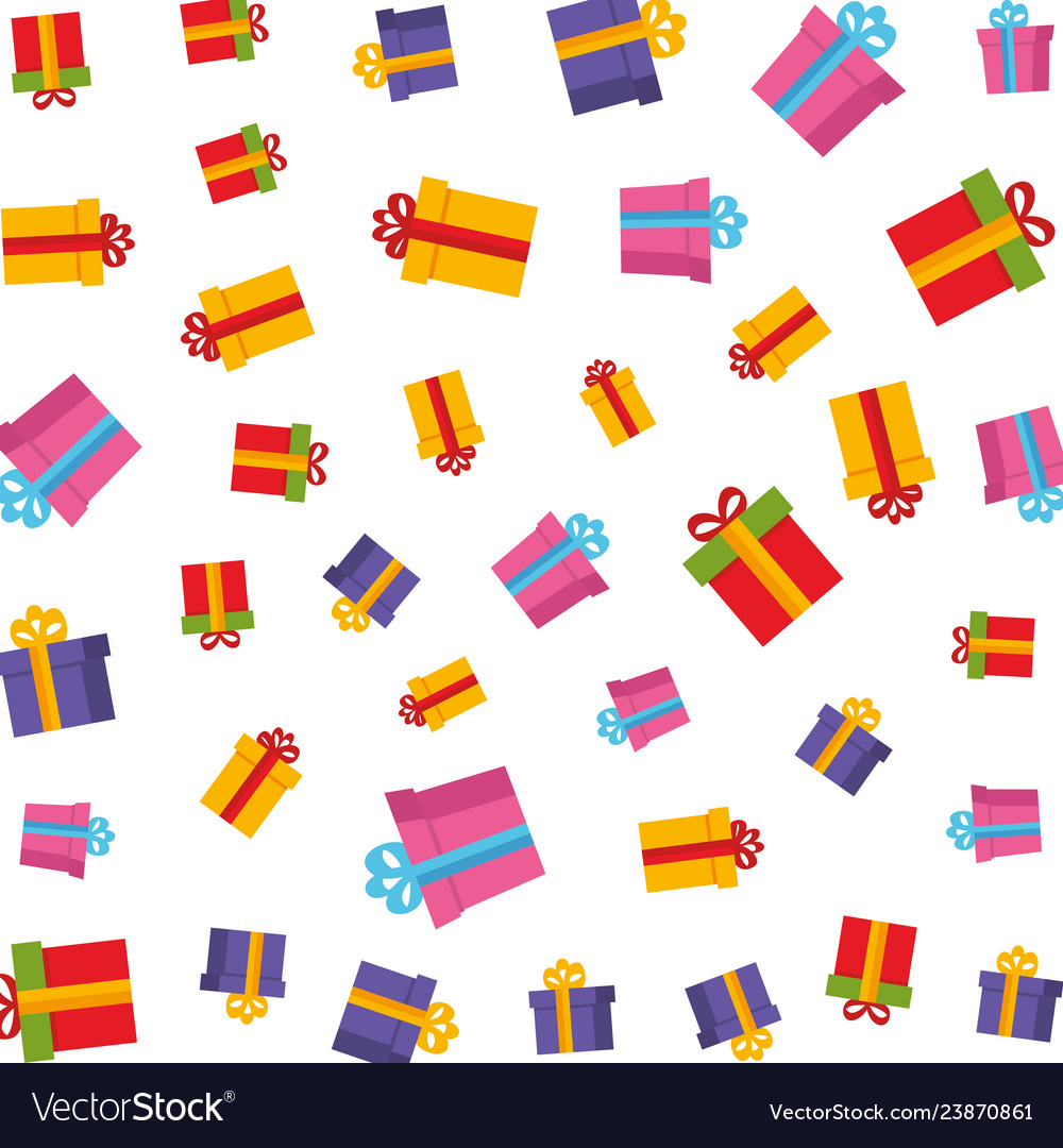 Gifts boxes presents pattern Royalty Free Vector Image