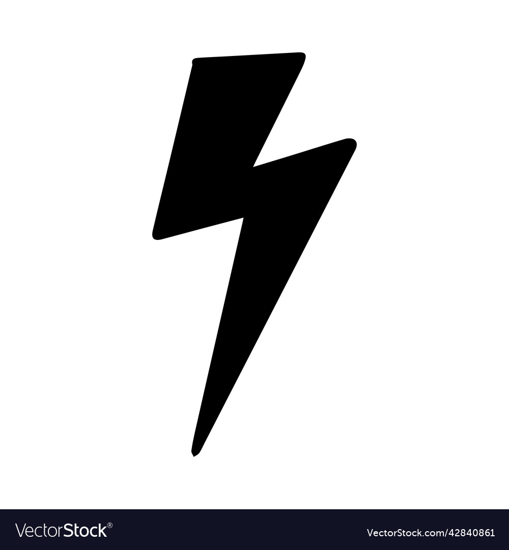 Lighting bolt symbol in doodle style power simple Vector Image