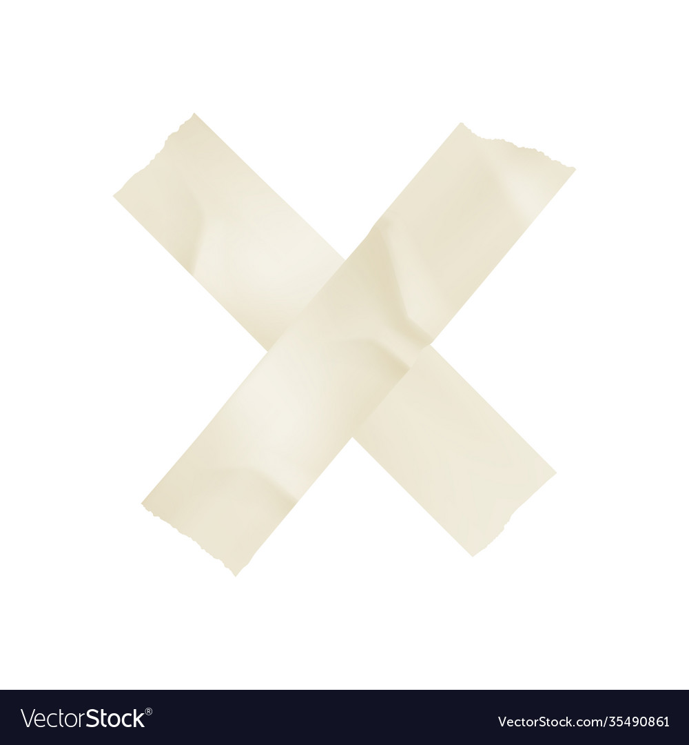 Tape cross realistic Royalty Free Vector Image