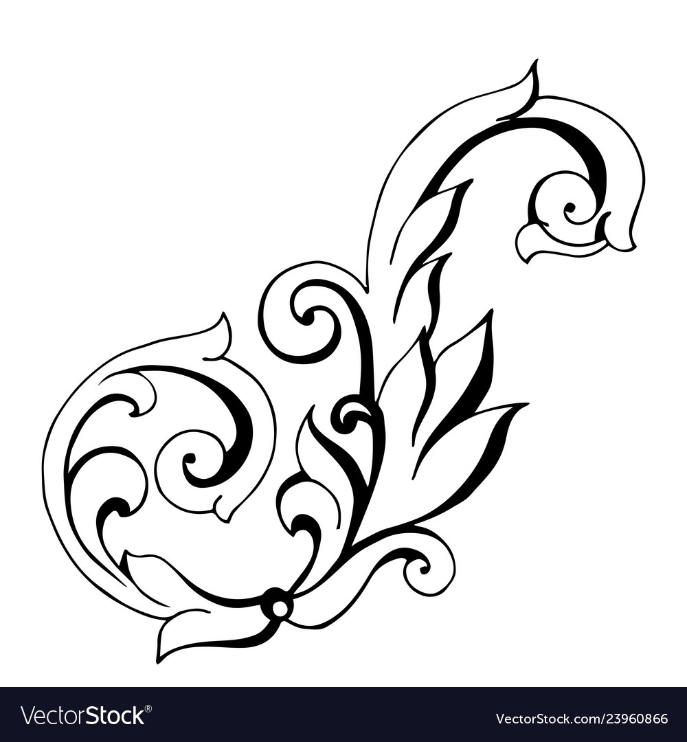 Antique style acanthus Royalty Free Vector Image