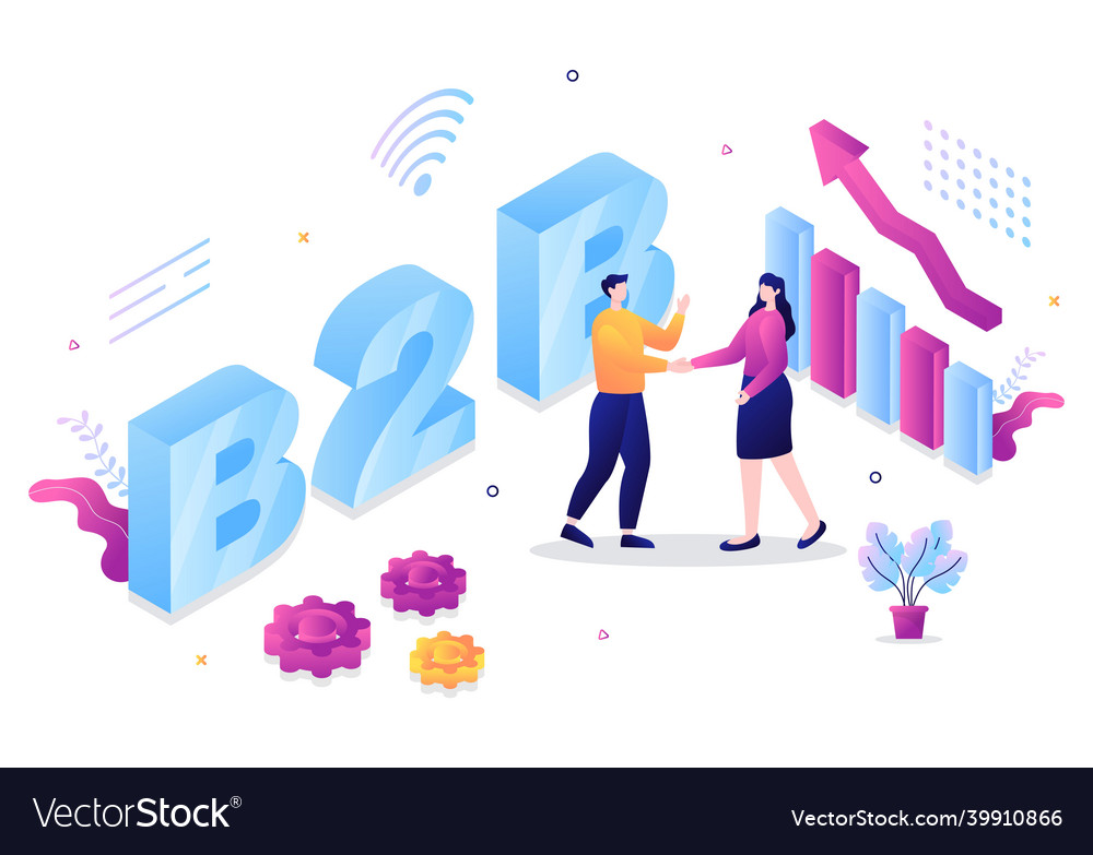 B2b or business to marketing Royalty Free Vector Image