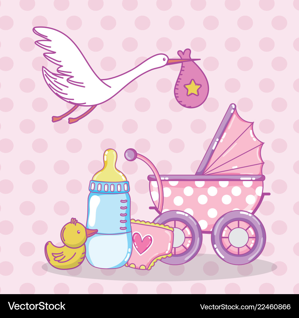 Baby shower cartoons Royalty Free Vector Image