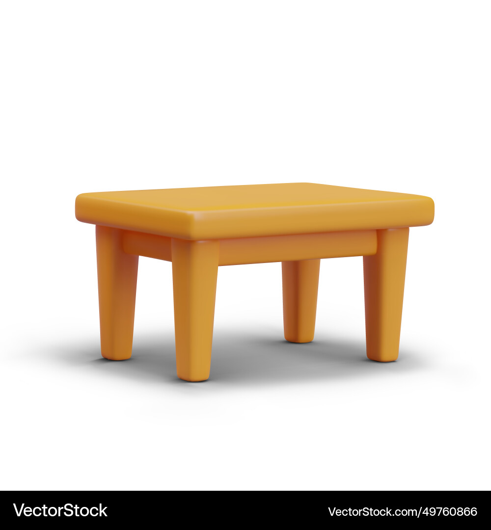 Realistic rectangular table side view object Vector Image