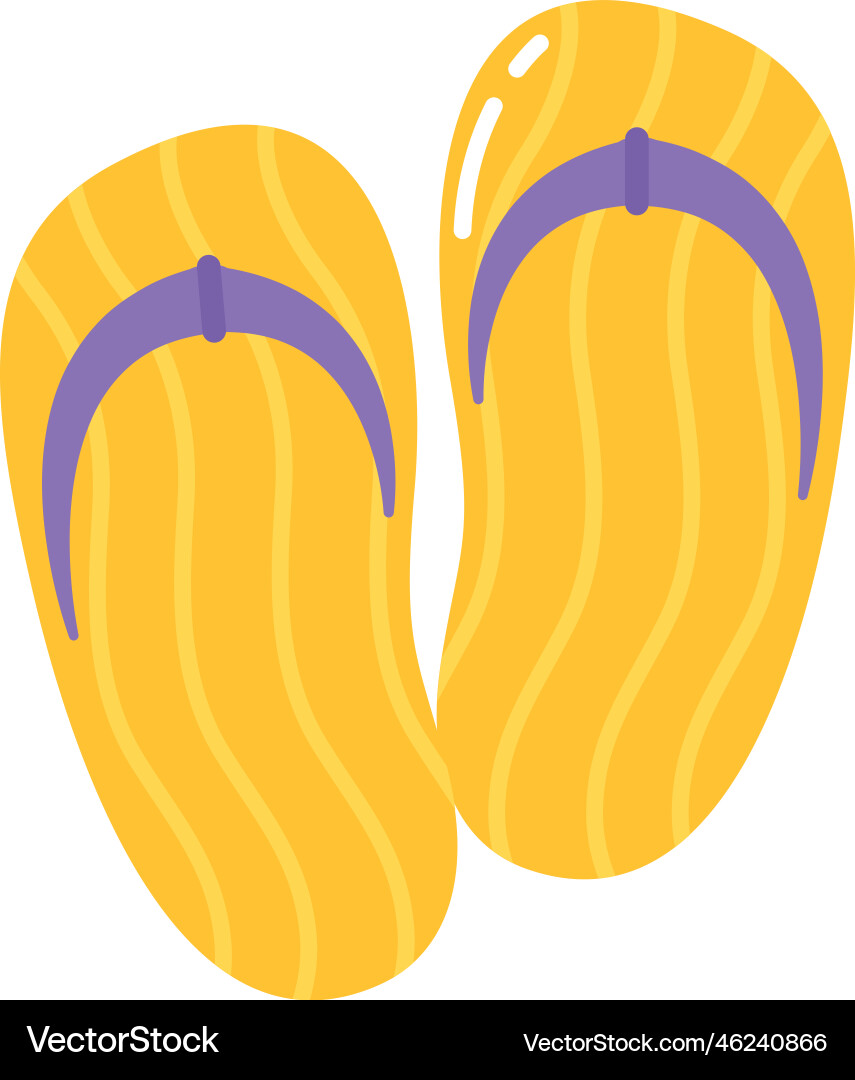 Yellow flip flops Royalty Free Vector Image - VectorStock