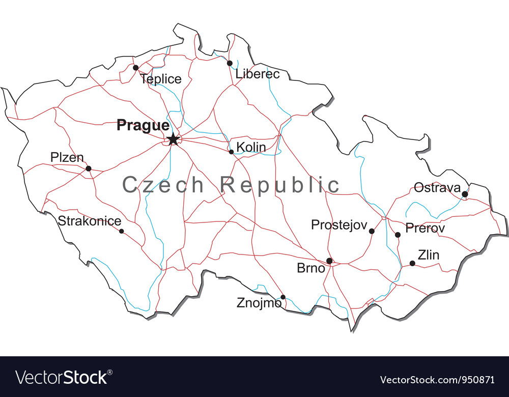 Czech republic black white map