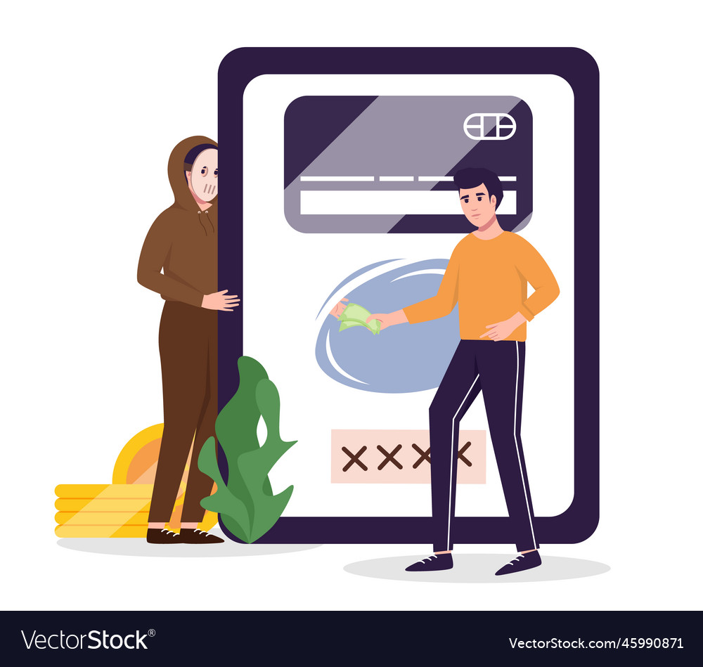 Phone scam concept Royalty Free Vector Image - VectorStock
