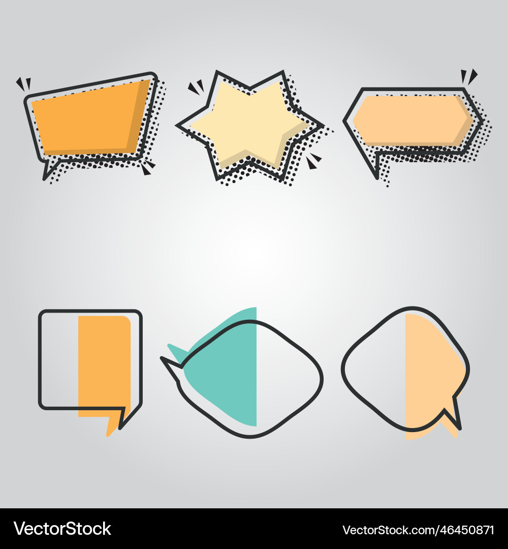 Set of empty colored comic speech bubble Vector Image