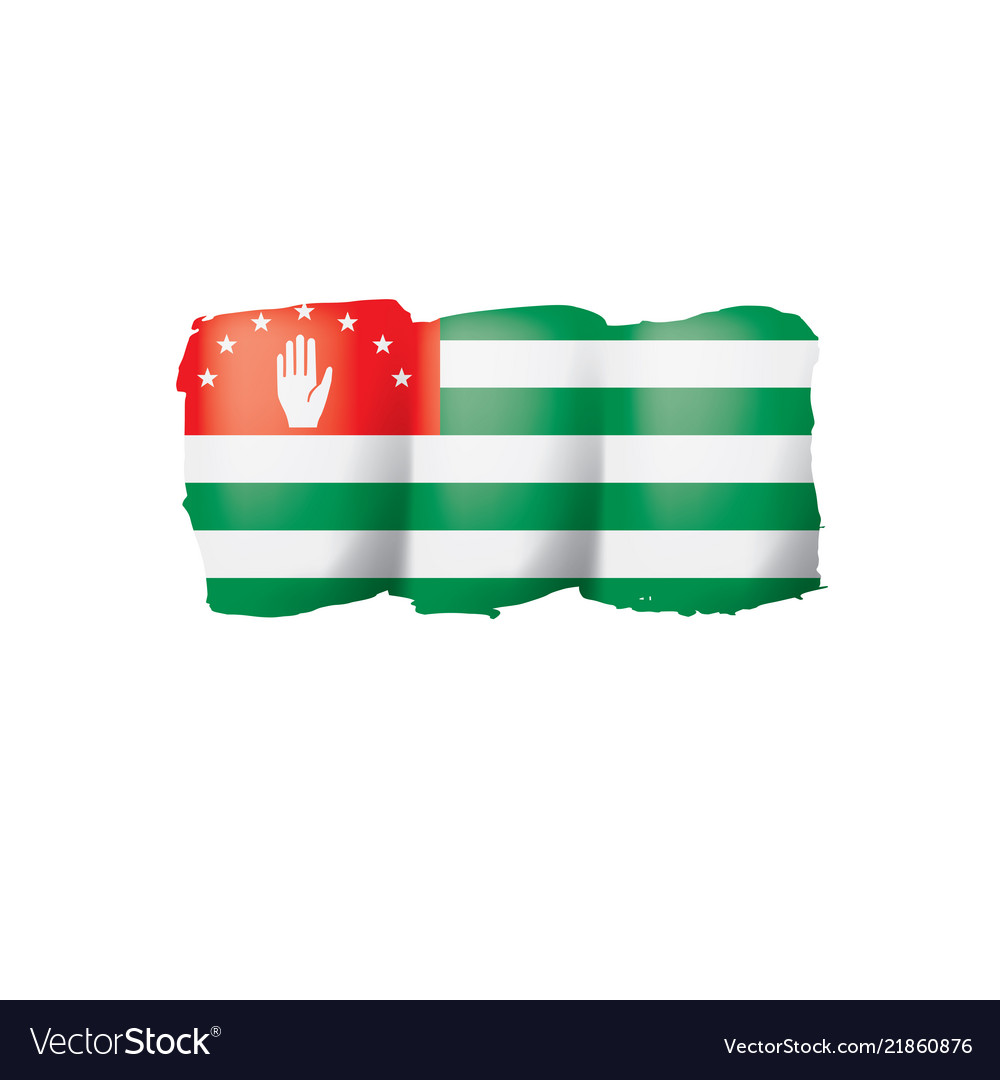 Abkhazia flag on a white Royalty Free Vector Image